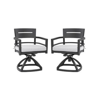 Outdoor Patio Swivel Rocker With Outdoor-Grade Sunbrella Fabric Cushions (Set of 2)