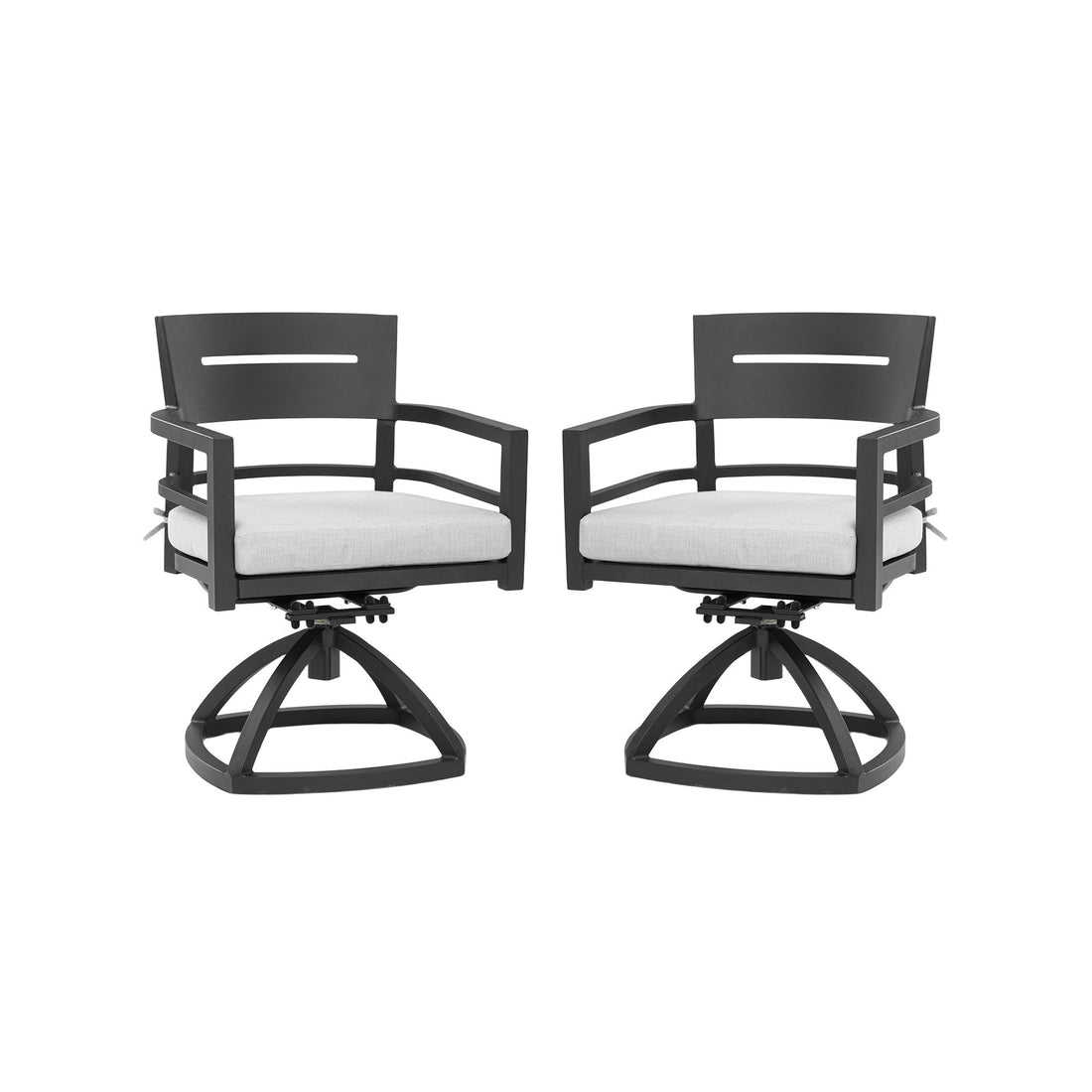 Outdoor Patio Swivel Rocker With Outdoor Grade Sunbrella Fabric Cushions (Set of 2) - Ember Black