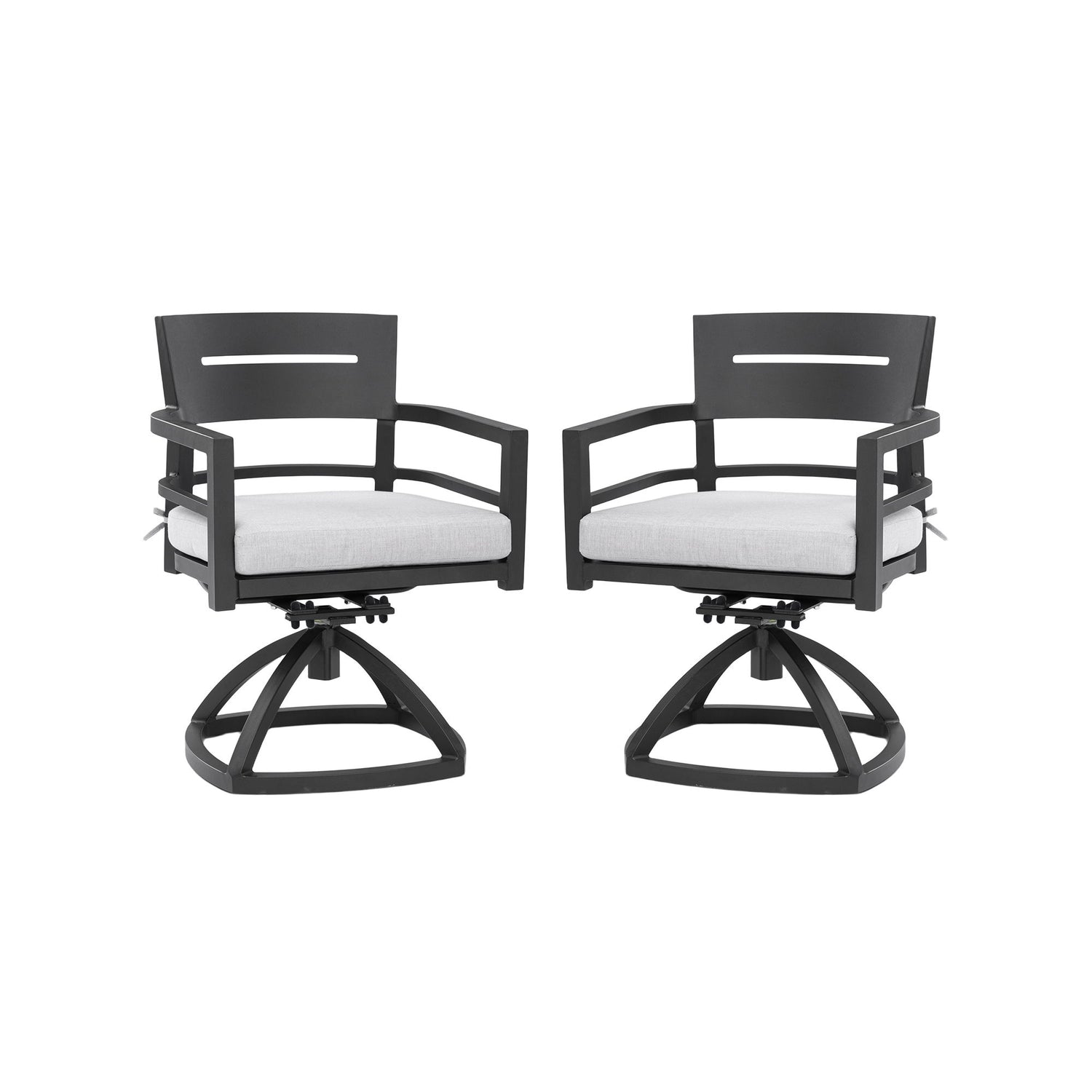 Outdoor Patio Swivel Rocker With Outdoor Grade Sunbrella Fabric Cushions (Set of 2) - Ember Black