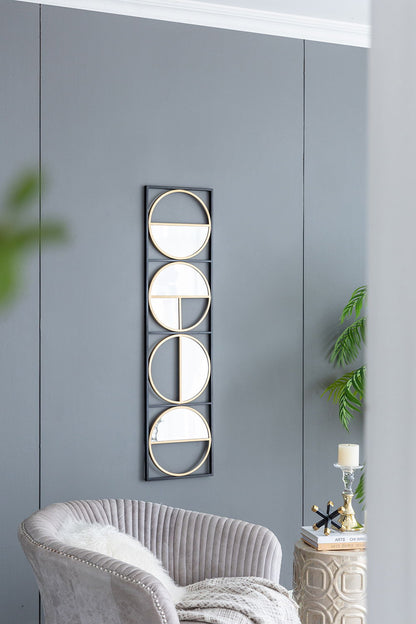 Eclectic Styling Metal Beaded Wall Mirror With Contemporary Design For Bedroom, Liveroom &amp; Entryway