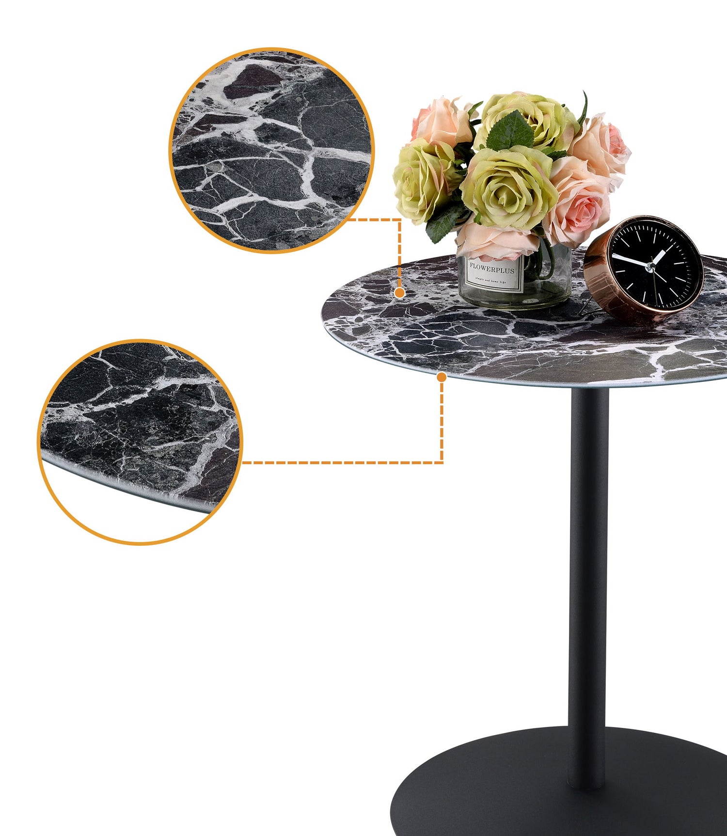 Circa - 17.5&quot; End Table With Marble Textured Top
