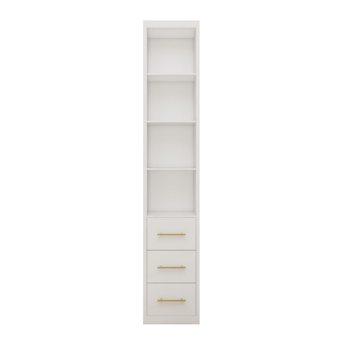 Tall Storage Cabinet With 3 Drawers For Bedroom - White