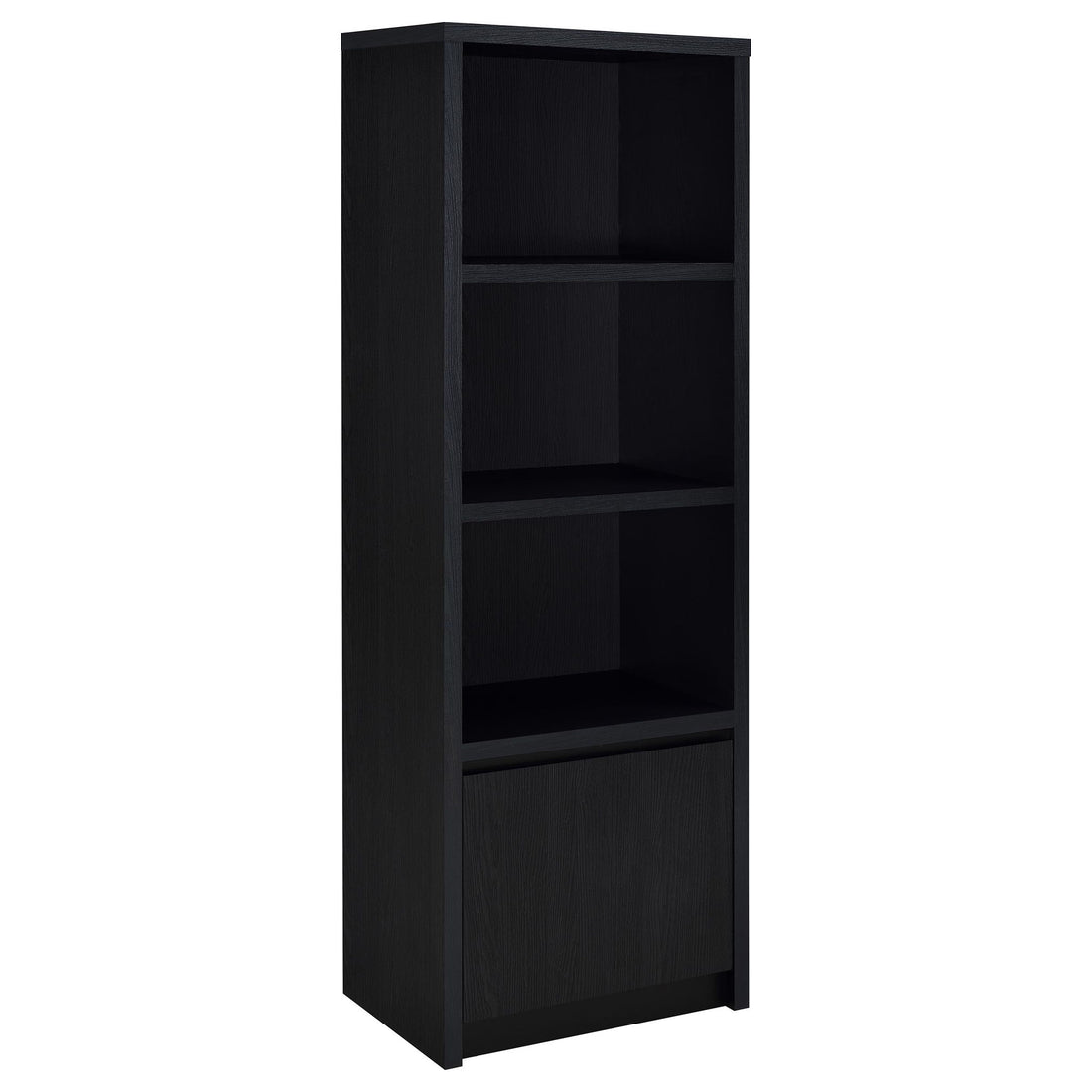 Sloat - 3 Shelf Media Tower With Cabinet Storage - Black
