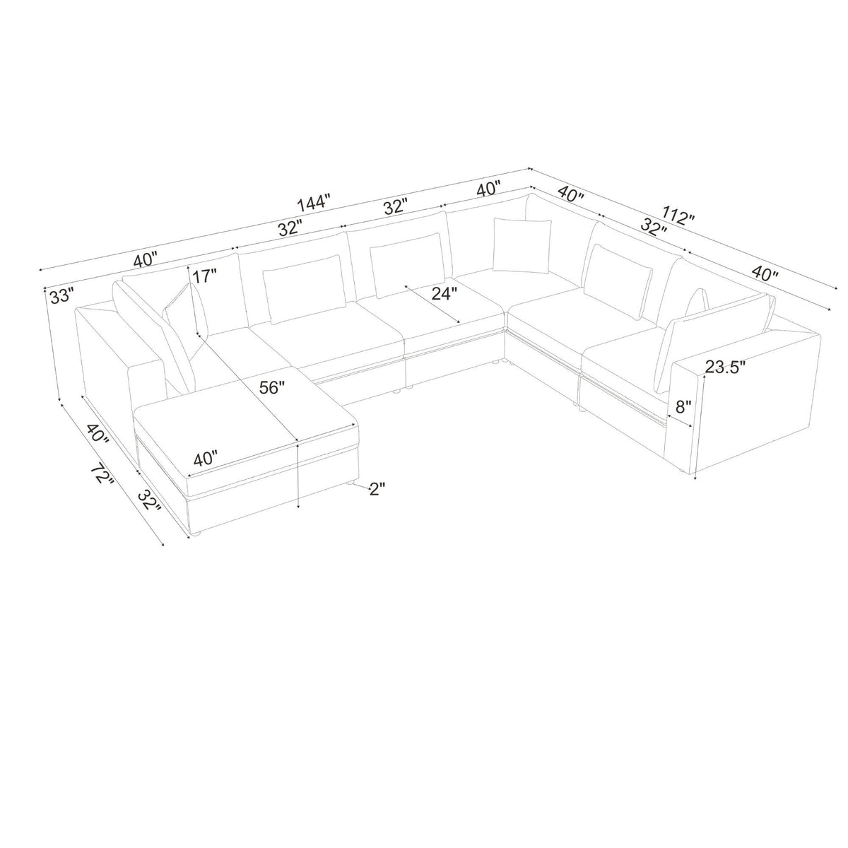 Upholstered Modular Sectional &amp; Custom Configuration