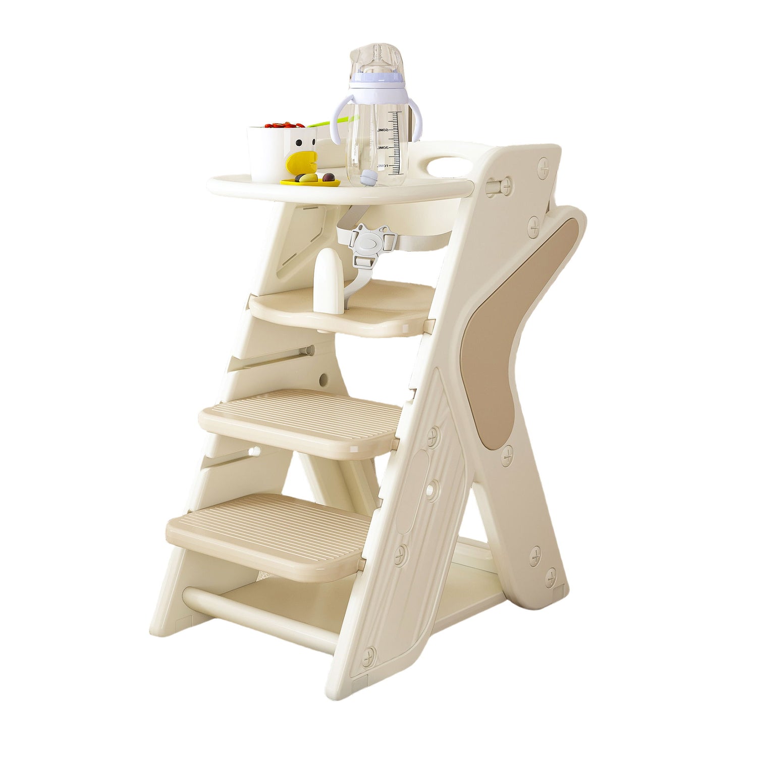 Multifunctional Growing Up Dining Chair With Adjustable Height And 5 Point Seat Belts