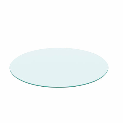 36&quot; Round Tempered Glass Table Top Clear Glass 1 / 4’’&quot; Thick Round Polished Edge - Transparent