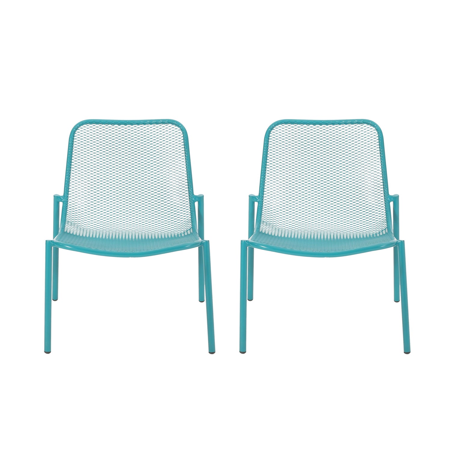Outdoor Iron Chair With Mesh Design