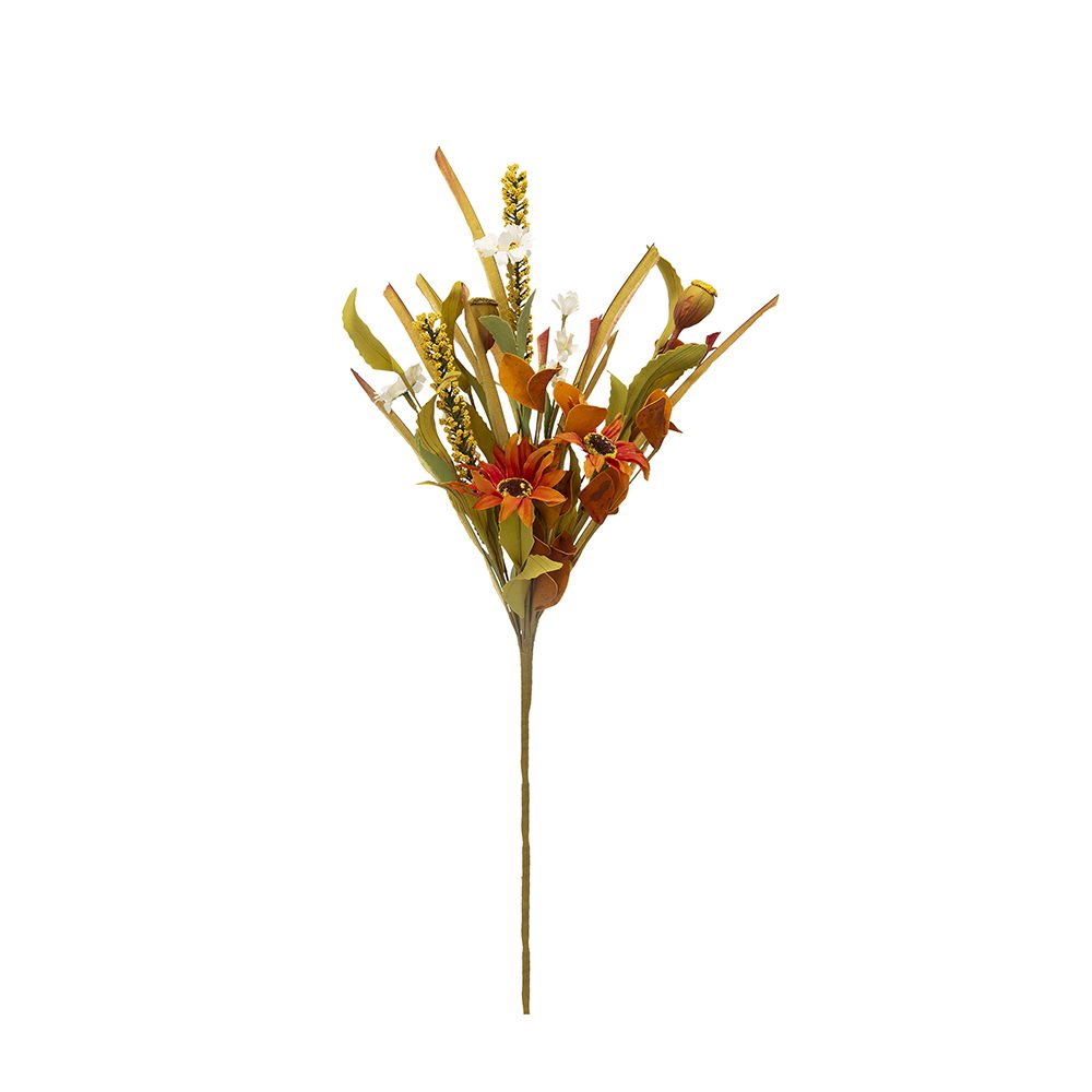 Artificial Flower Picks, Botanicals Decor For Harvest Festival Fall Festival &amp; Thanksgiving Table Decorations (Set of 12) - Green / Orange Multi