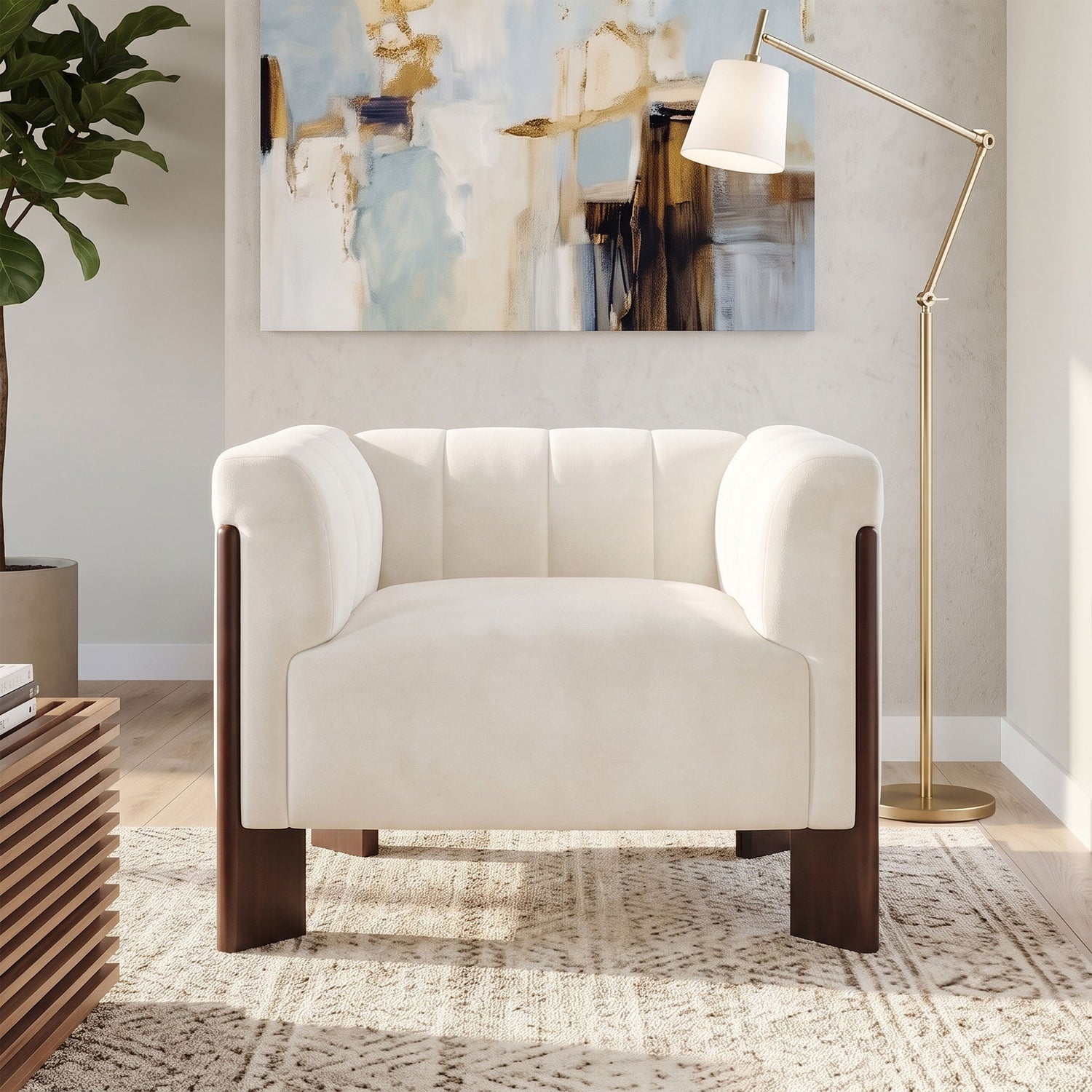 Accent Chair With Tight Back For Living Room