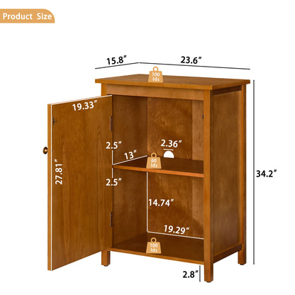 Floor Cabinet With Doors &amp; Adjustable Shelf, Storage Cabinet For Entryway