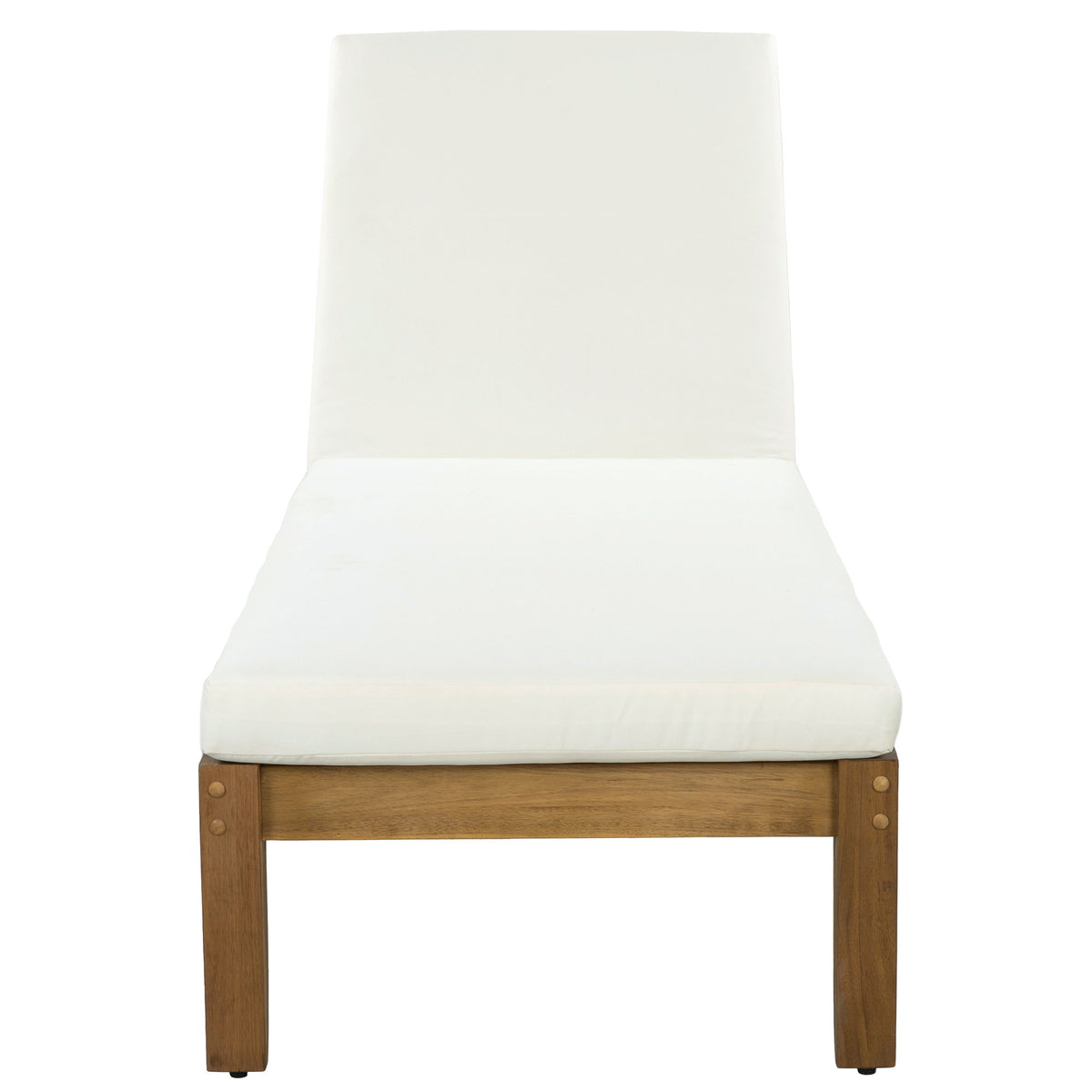 Adjustable Outdoor Patio Lounge Chair Chaise Lounge - Beige / Natural