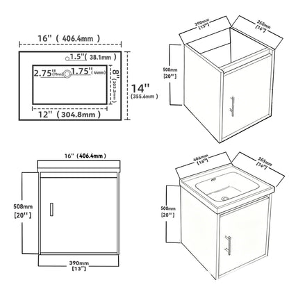 Floating Bathroom Vanity Combo, Wall Mounted Cabinet With Sink &amp; Soft Close Doors For Small Bathrooms
