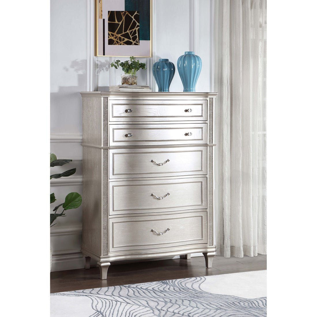 Katerina - 5 Drawer Chest With Hidden Drawer - Oak