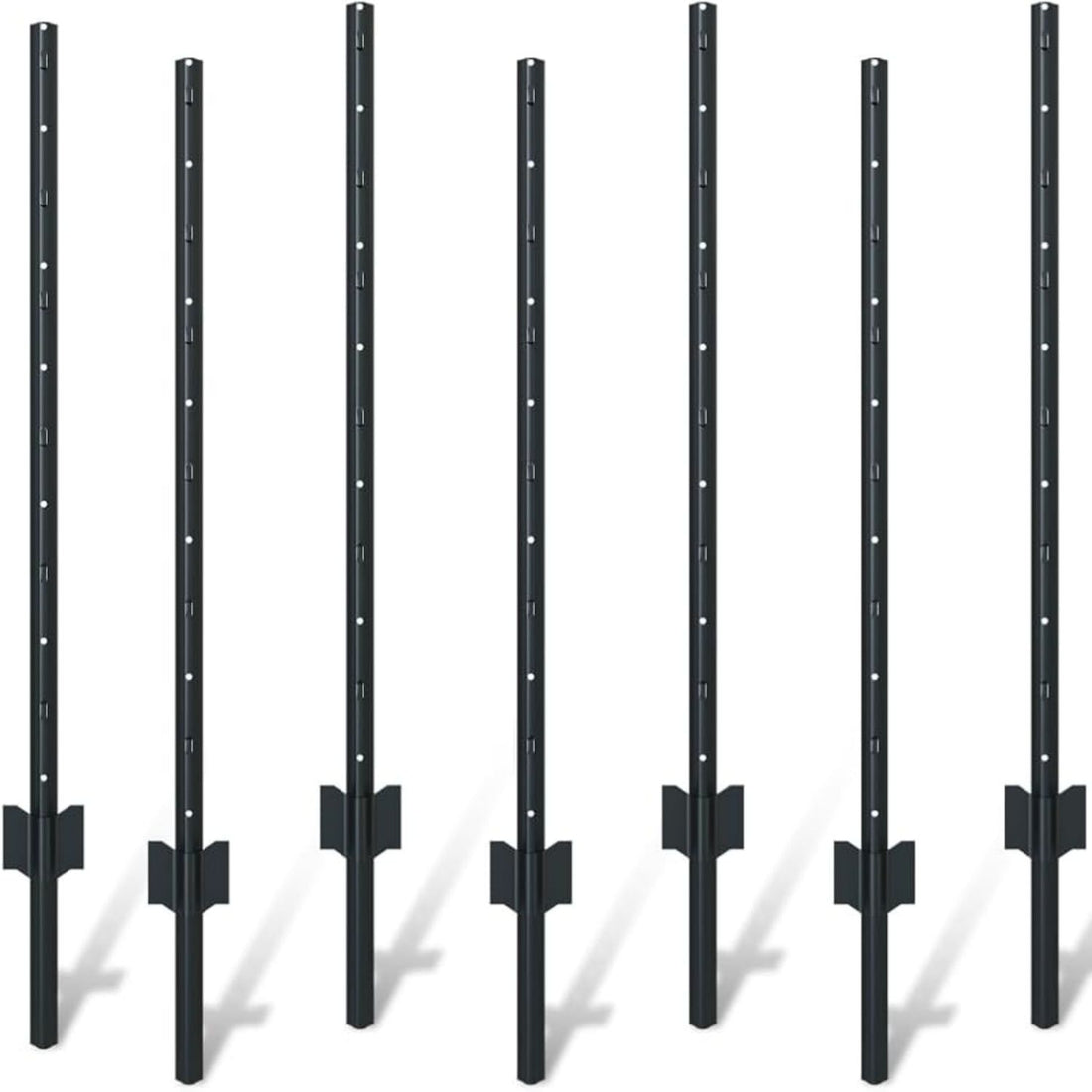 4 Foot U-Shaped Metal Garden Fence Posts Set For Wire Fencing