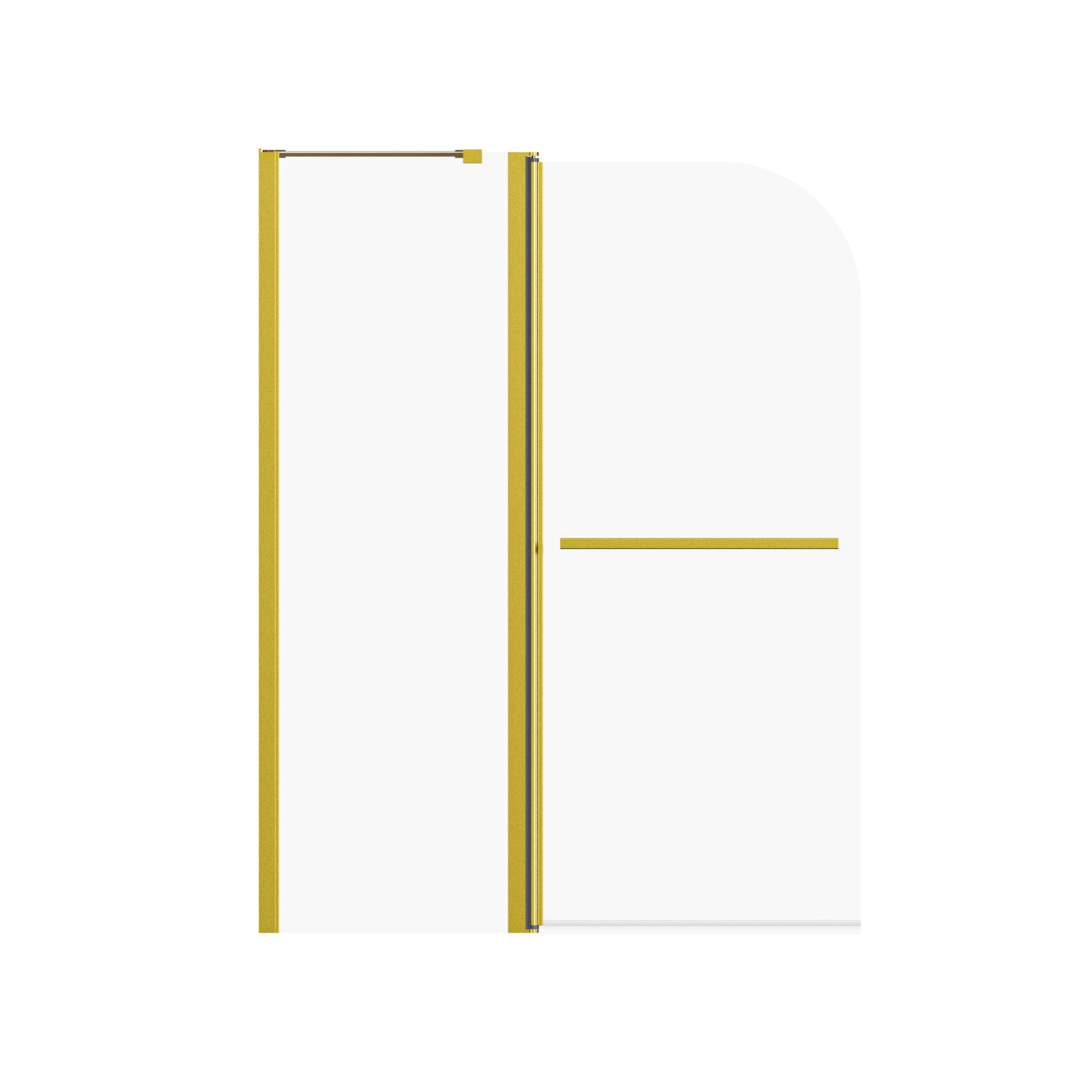 Frameless Folding Shower Doors For Bathtub With Pivot Tub Glass Door, 1 / 4&quot; Tempered Glass