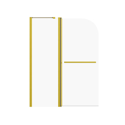 Frameless Folding Shower Doors For Bathtub With Pivot Tub Glass Door, 1 / 4&quot; Tempered Glass