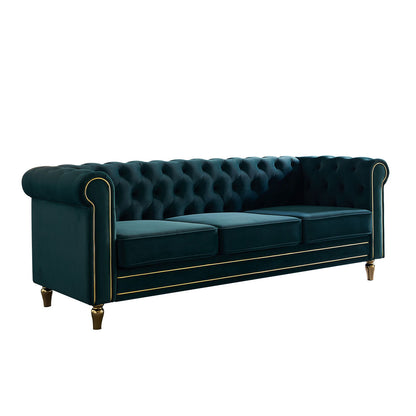 Chesterfield - Velvet Sofa 84.65&quot; For Living Room