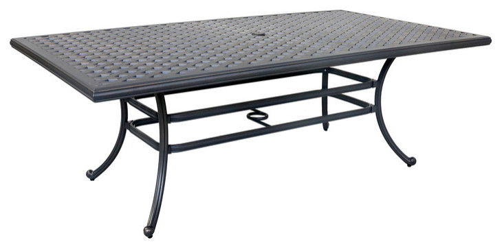 Rectangular 6 Person 85.83&quot; Long Aluminum Dining Set