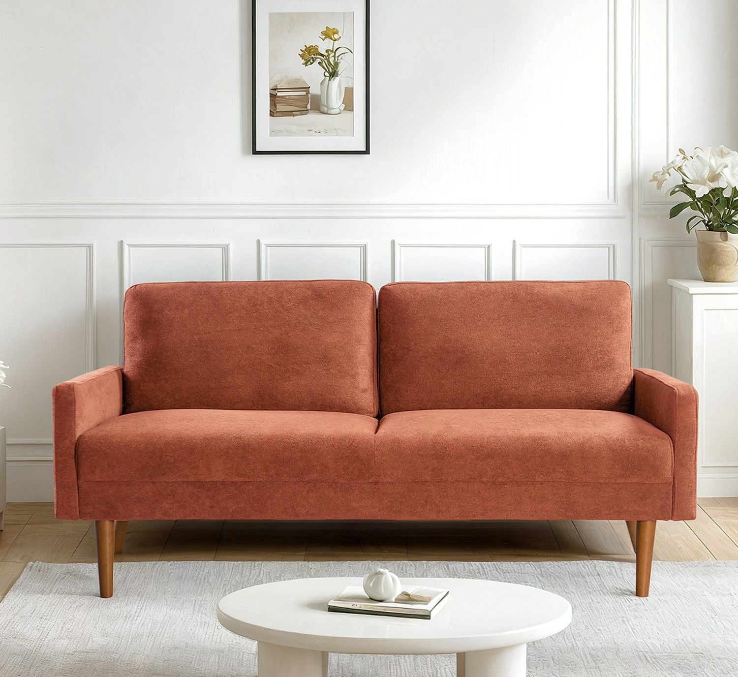 Sofa, European Style With Sleek Design, Modern &amp; Vintage Flair, Upholstered 3 Seater Couch