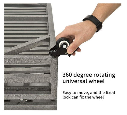 Heavy Duty Dog Cage Pet Crate With Roof &amp; Window On Roof - Black