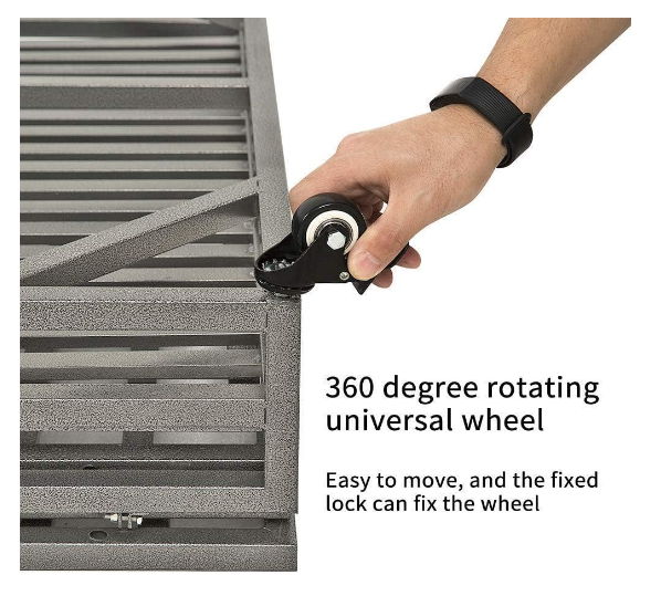 Heavy Duty Dog Cage Pet Crate With Roof &amp; Window On Roof - Black
