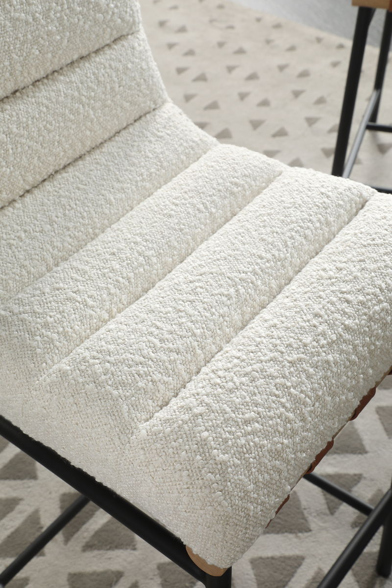 Lahni - 17&quot; Boucle Fabric Counter Height Chair
