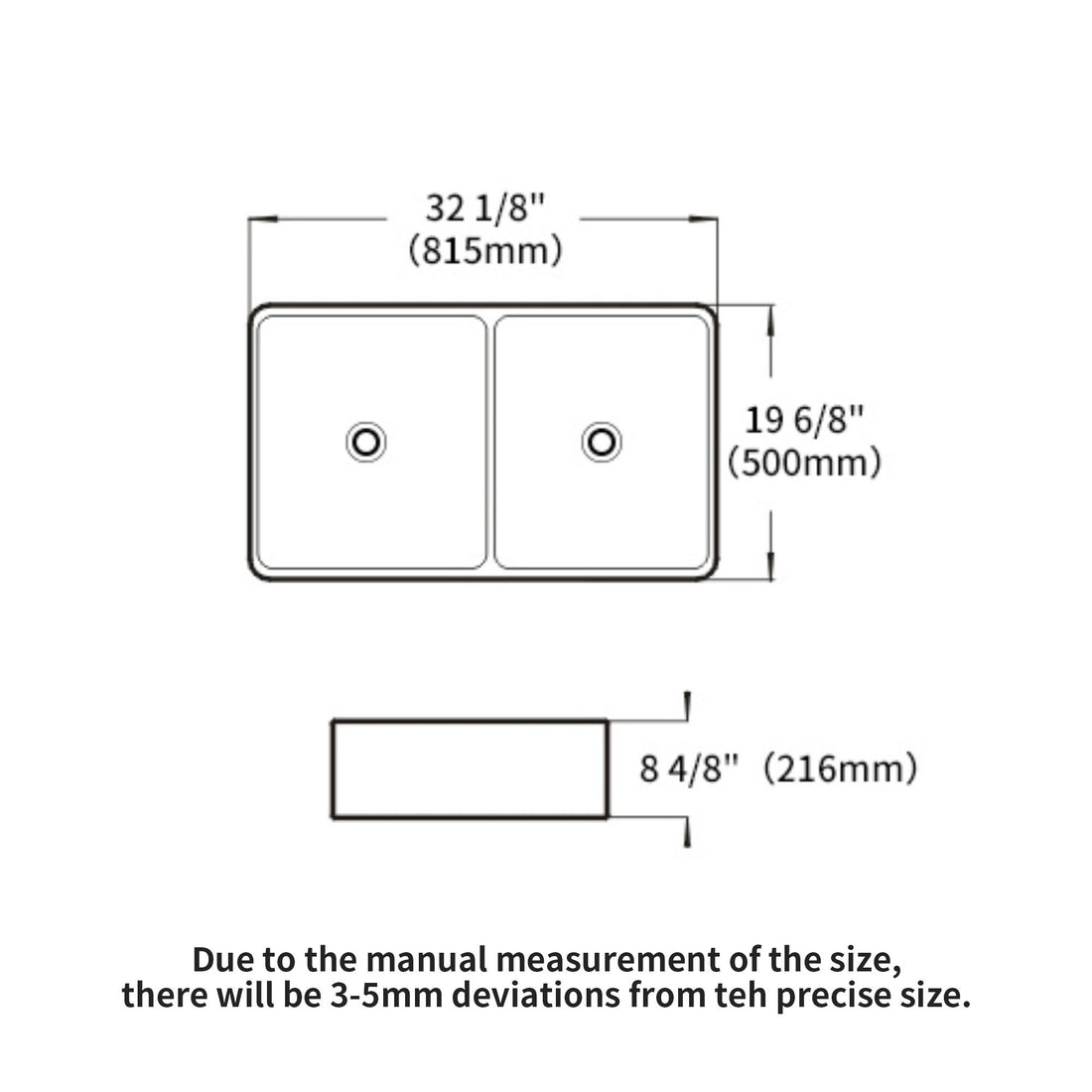 Double Bowl Apron Front Kitchen Sink 32&quot;, Sturdy And With Scratch Resistant - White