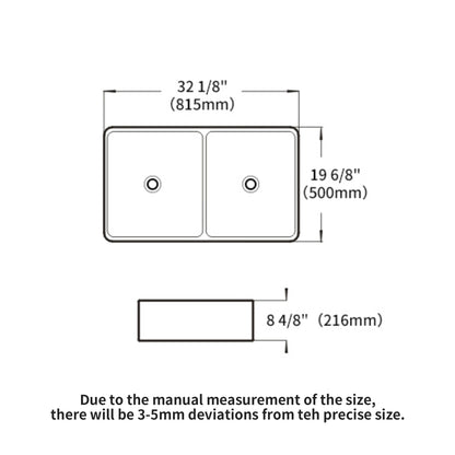 Double Bowl Apron Front Kitchen Sink 32&quot;, Sturdy And With Scratch Resistant - White