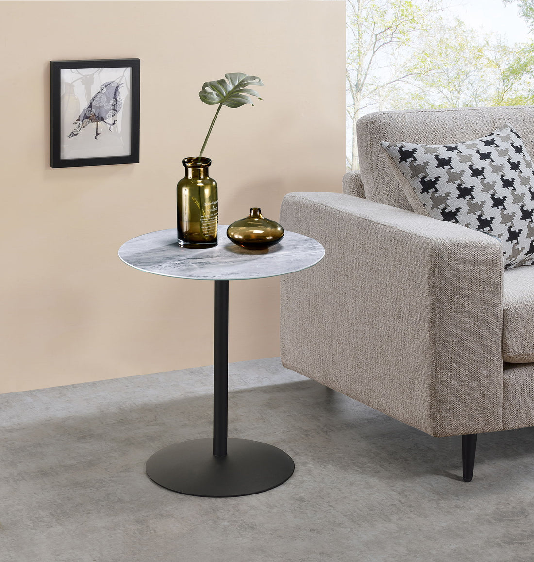 Circa - 17.5&quot; End Table With Marble Textured Top