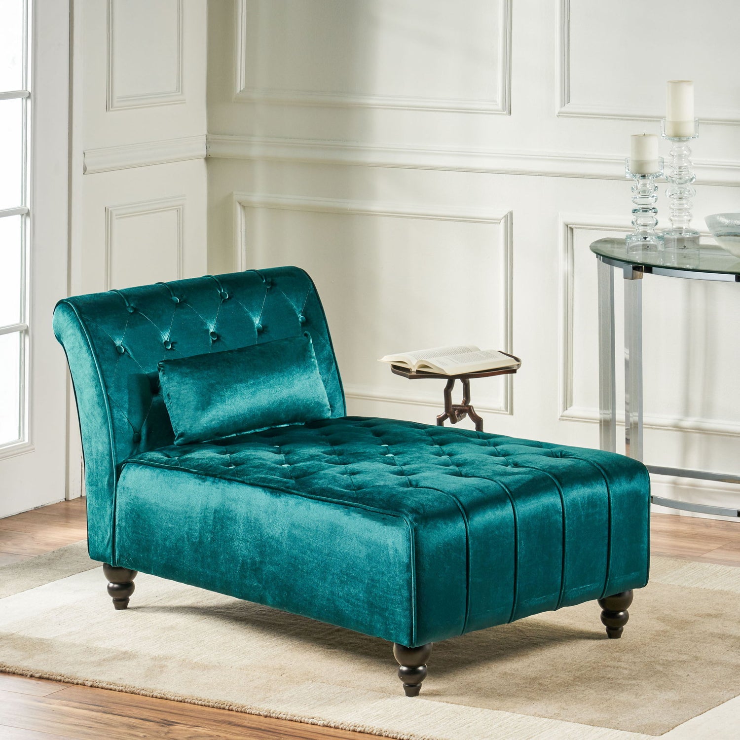 Ethereala - Upholstered Chaise Lounge With Button Tufted
