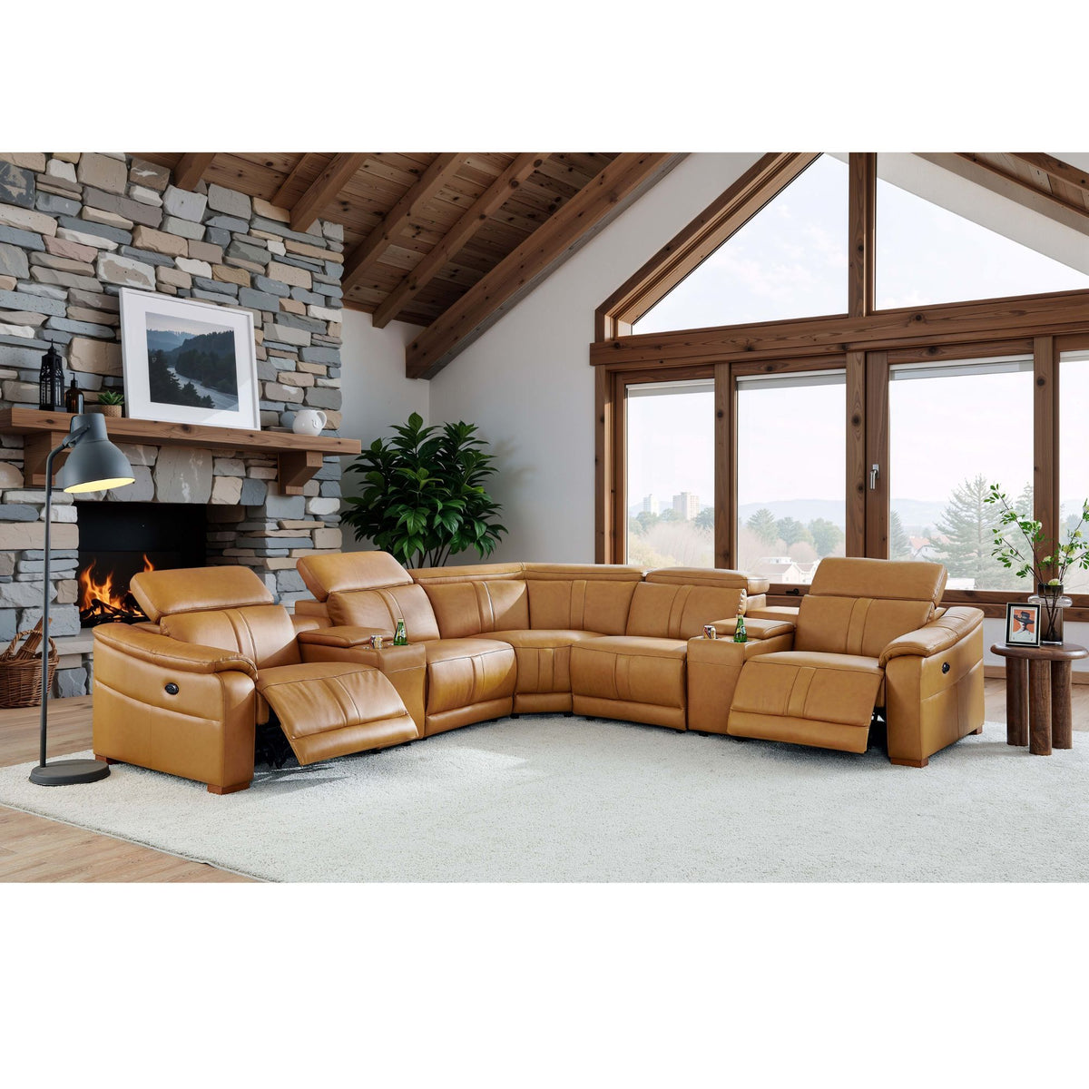 Modular Sectional &amp; Recliner Seat And Adjustable Headrest