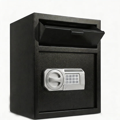 Safe With Drop Slot For Cash Deposits, Multi Scene Safe For Office - Black