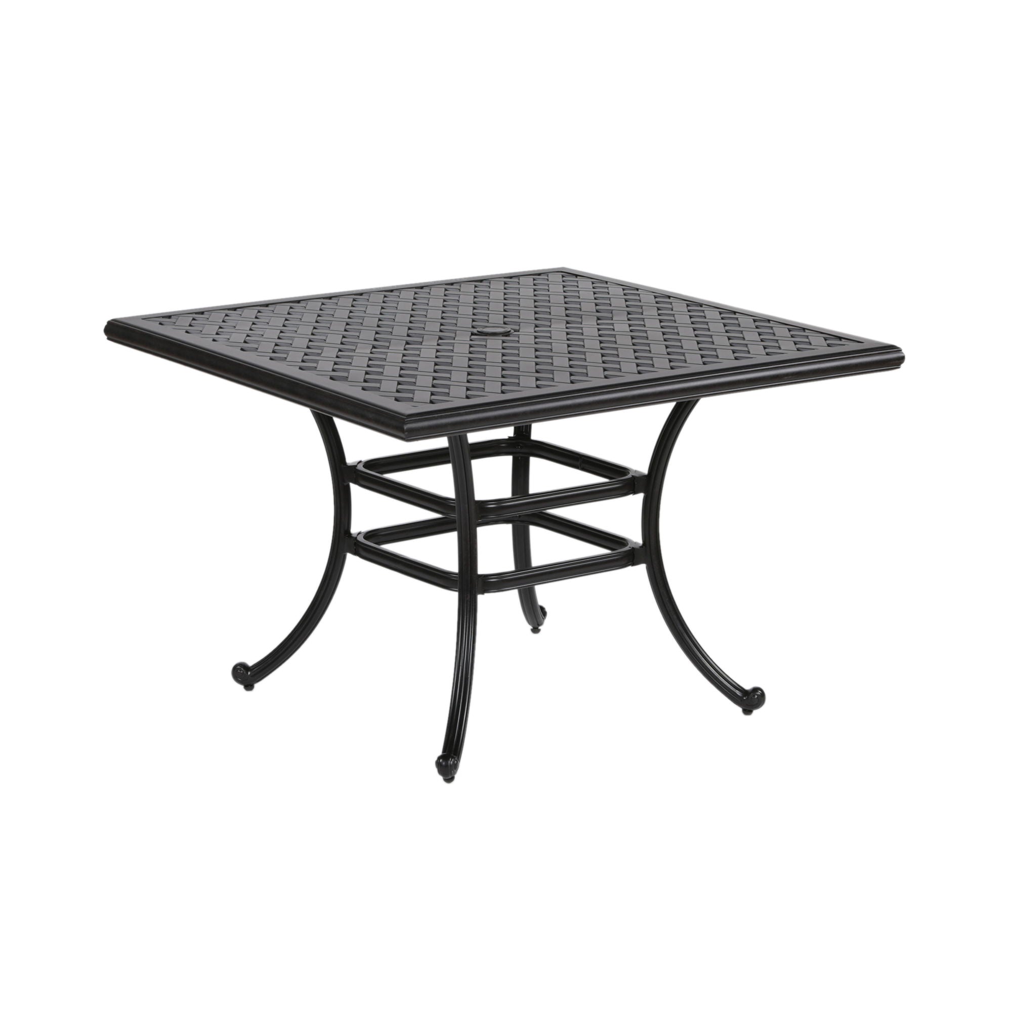 Square 4 Person 43.19&quot; Long Aluminum Dining Set With Cushions
