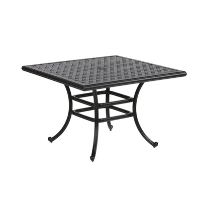 Square 4 Person 43.19&quot; Long Aluminum Dining Set With Cushions