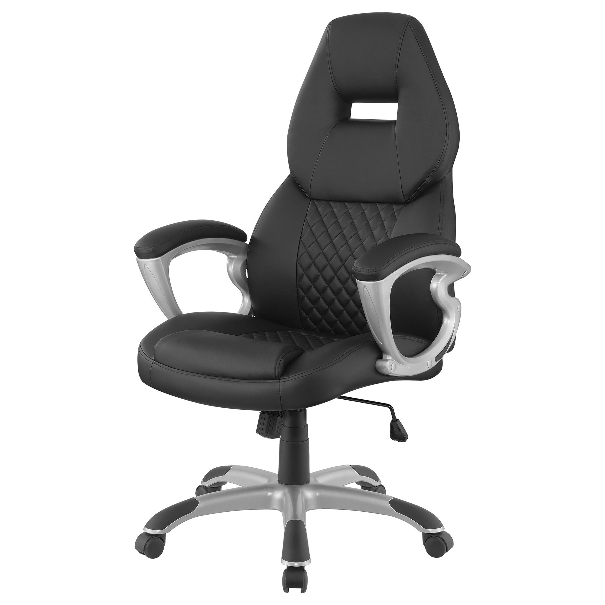 Bruce - Upholstered Adjustable Home Office Chair With Ergonomic Support And Smooth Swivel Function - Black