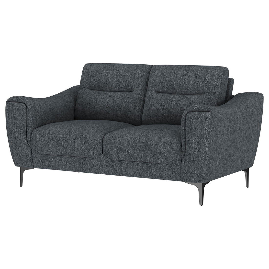 Oberle - Upholstered Sloped Track Arm Loveseat - Charcoal