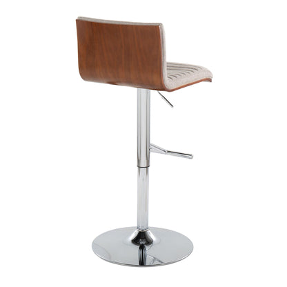 Mason - Contemporary Adjustable Barstool &amp; Swivel With Straight T Footrest (Set of 2)