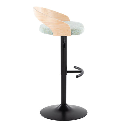 Grotto - Contemporary Adjustable Barstool With Swivel &amp; Rounded T Footrest (Set of 2)