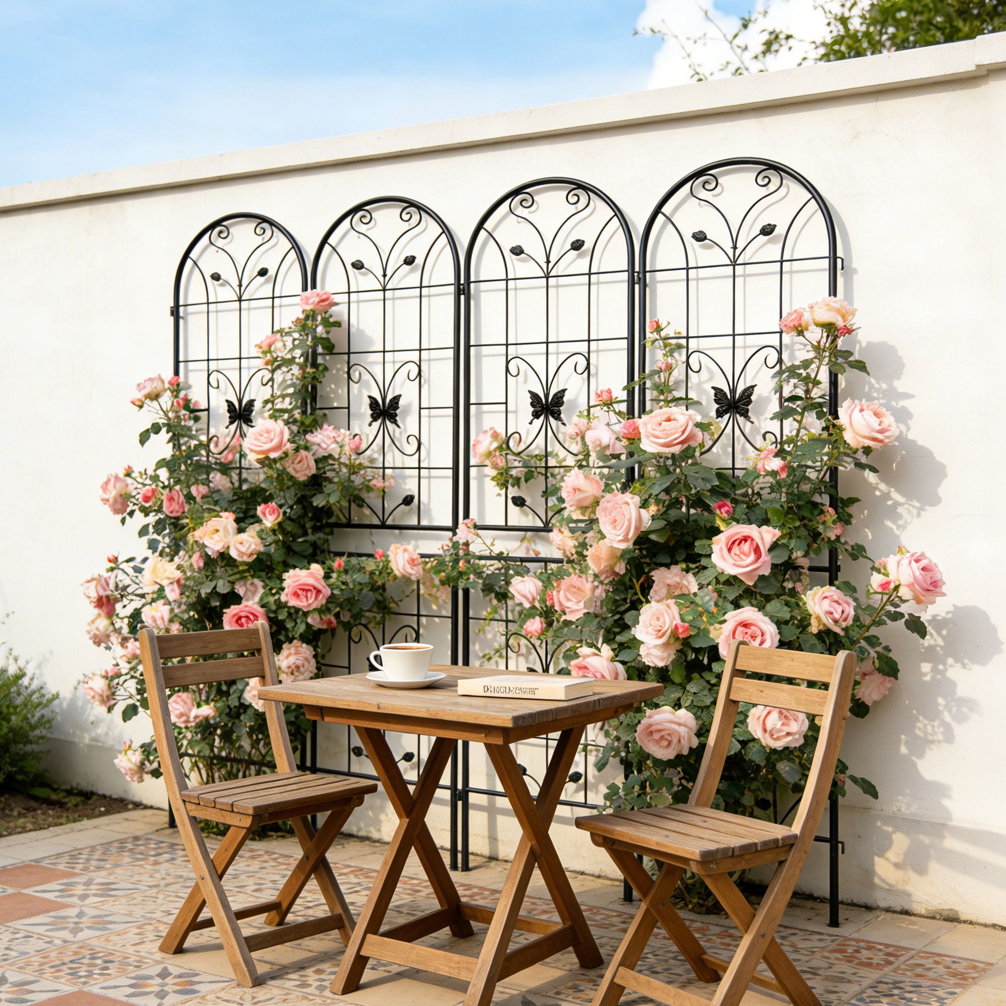 Garden Metal Trellis Rustproof Trellis For Climbing Plants Outdoor Flower Support