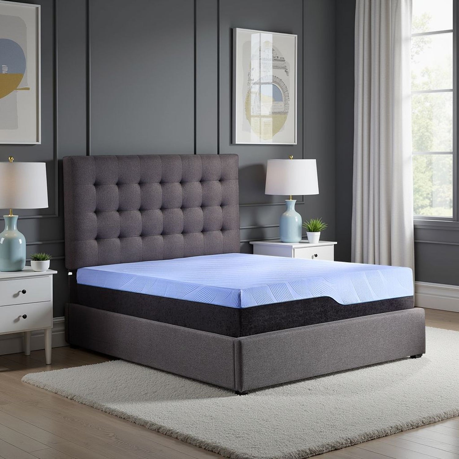 Refresh - 12&quot; Hybrid Cooling Fast Responding Latex Foam And Coil Mattress