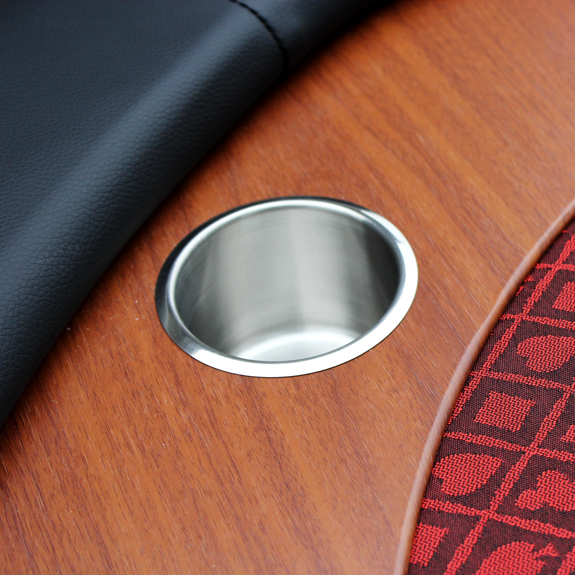 96&quot; 10 Poker Table for 10 Players Casino Games with Speed Cloth Felt Pedestal Base Cup Holders Red