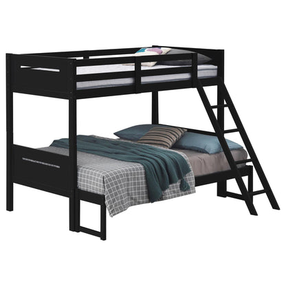Bunk Bed With Built In Ladder, Safety Guardrails And Angled Access Step