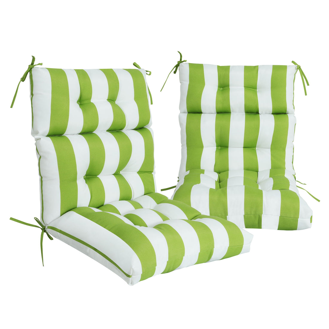 2 Piece High Back Patio Chair Cushion Set, Tufted Adirondack And Rocking Chair Cushions