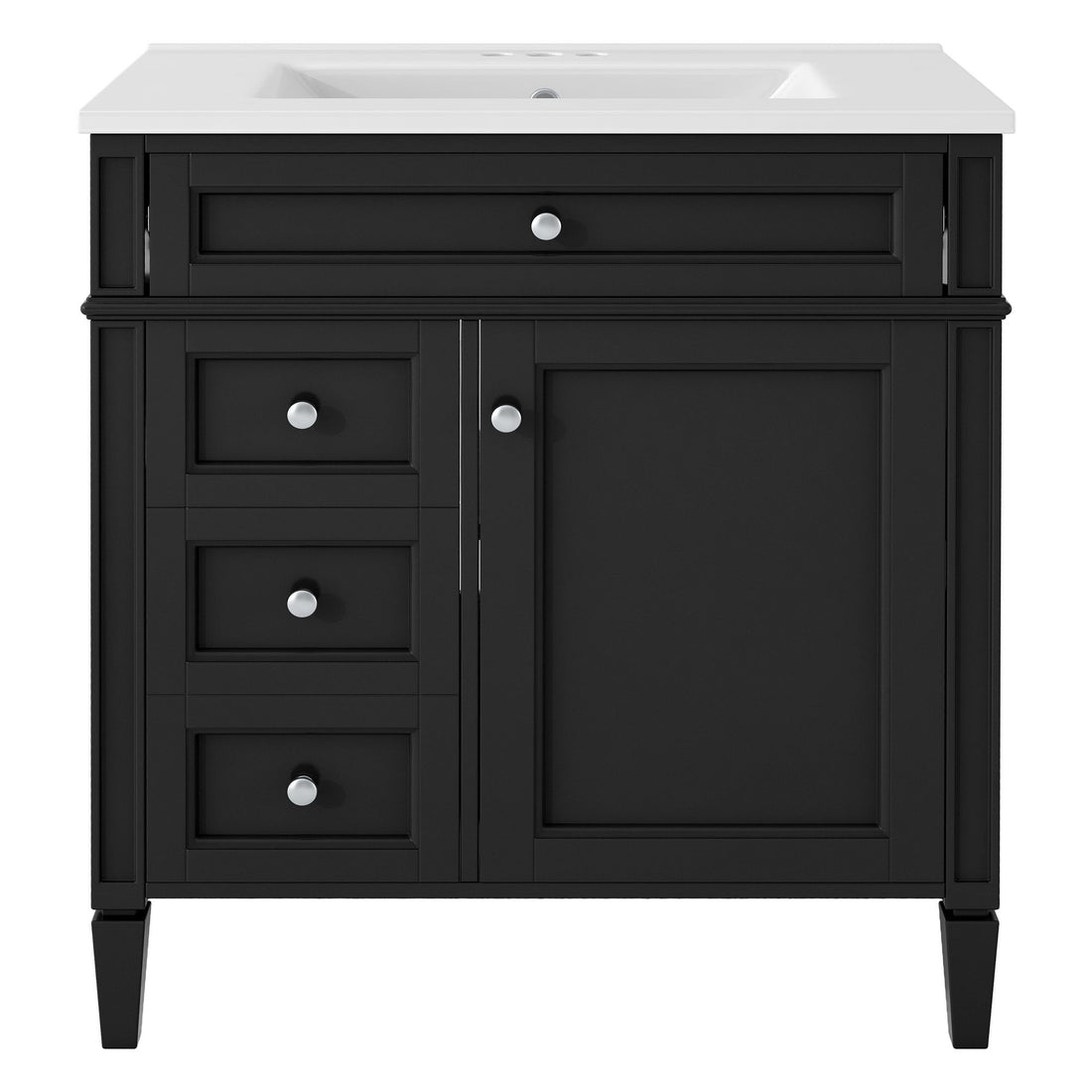 Bathroom Vanity With Top Sink, Storage Cabinet With 2 Drawers, Tip Out Drawer
