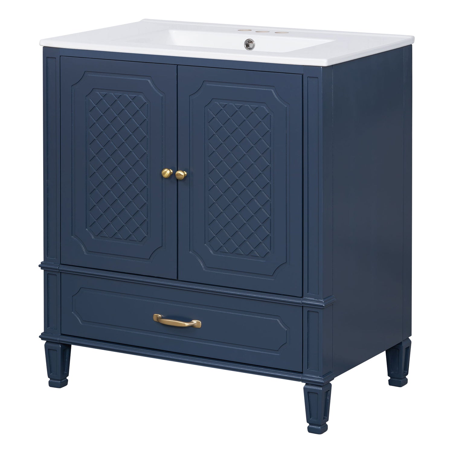 Bathroom Vanity With Sink, Soft Closing Door, Multi Functional Storage