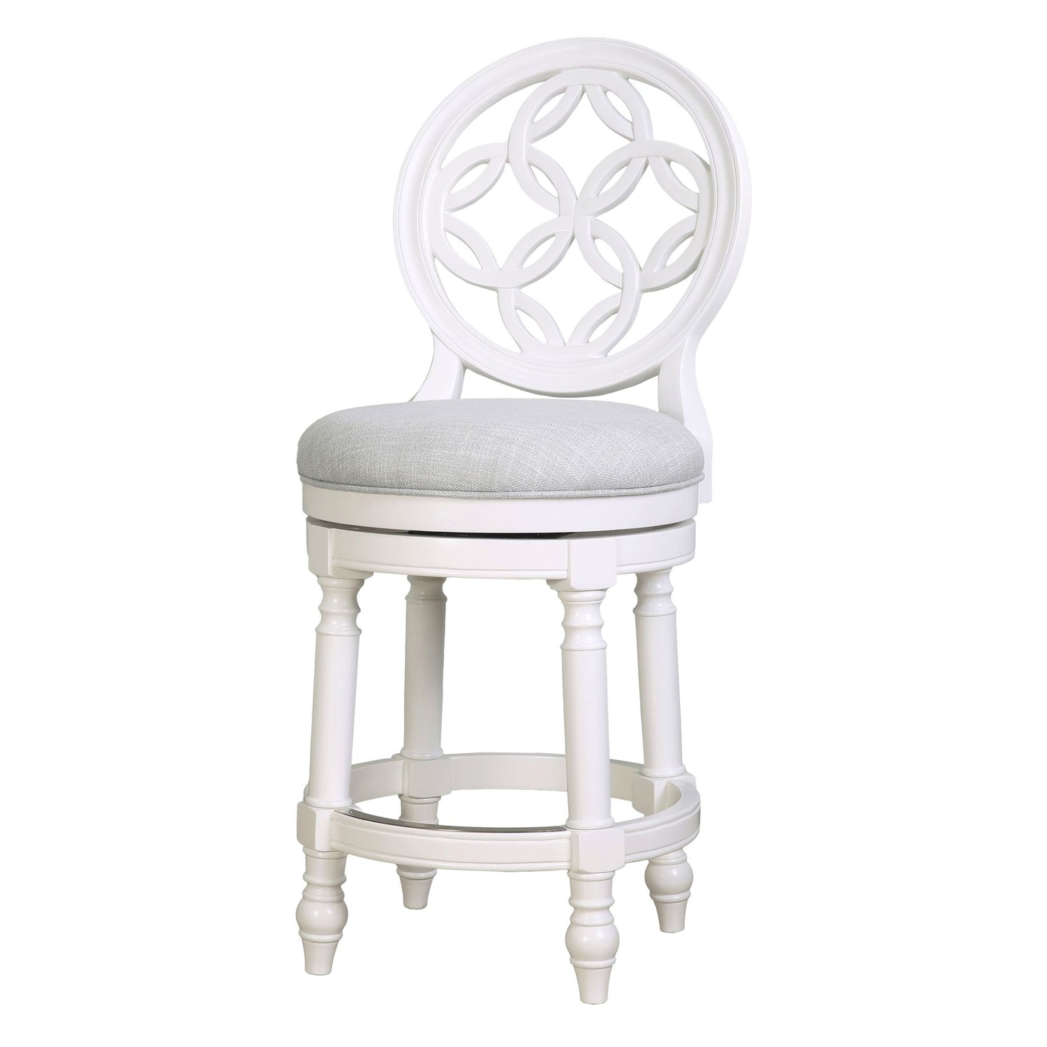 Stool With Back And Swivel Upholstered Seat