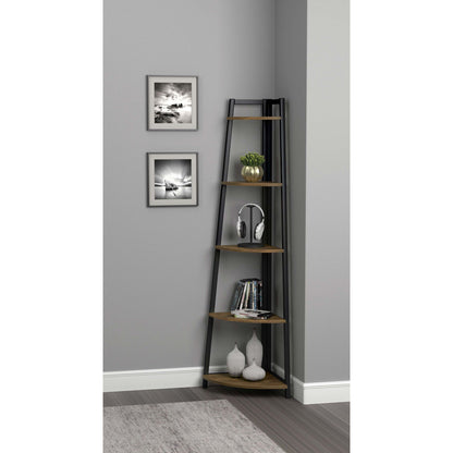 5 Tier Corner Bookcase - Brown