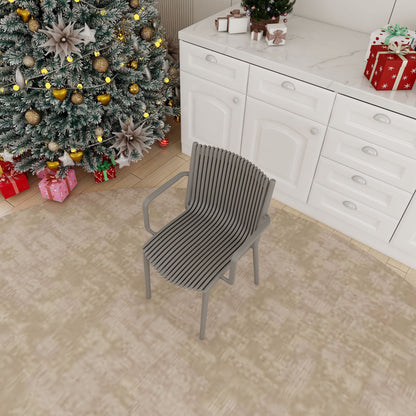 4 Piece Stackable Single Chairs With Vertical Stripe Design For All Weather