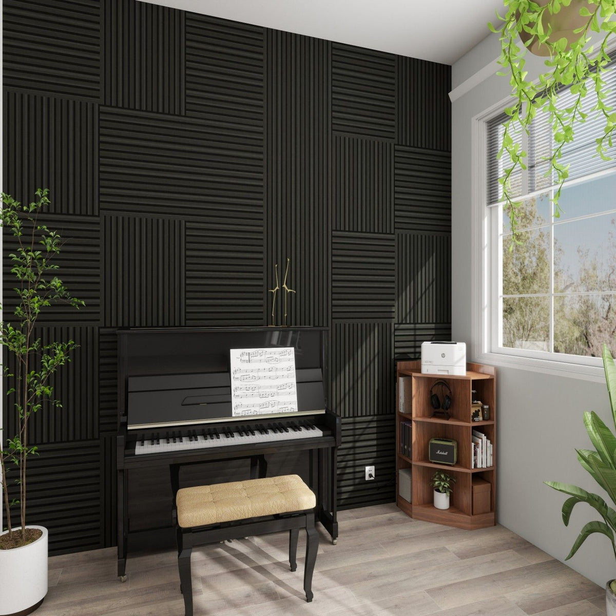 Acoustic Panels With Strip Design, Sound Absorbing Wall &amp; Ceiling Panels