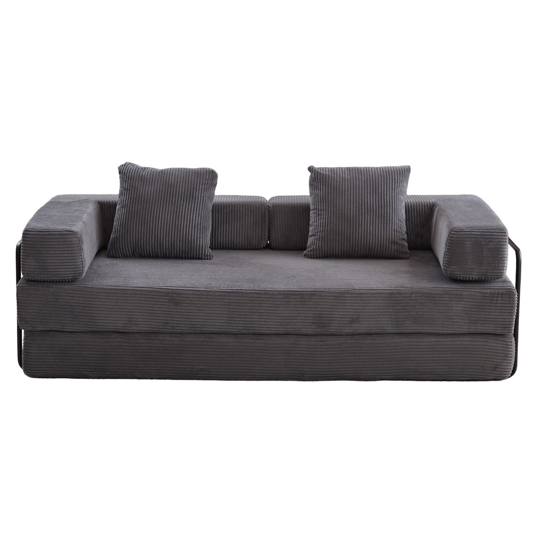Floor Couch, Convertible Floor Sofa Bed With Pillow Back Support Armrest